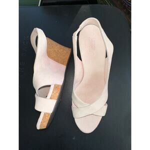 UGG PALE PINK SUEDE HIGH WEDGE SANDALS 7
